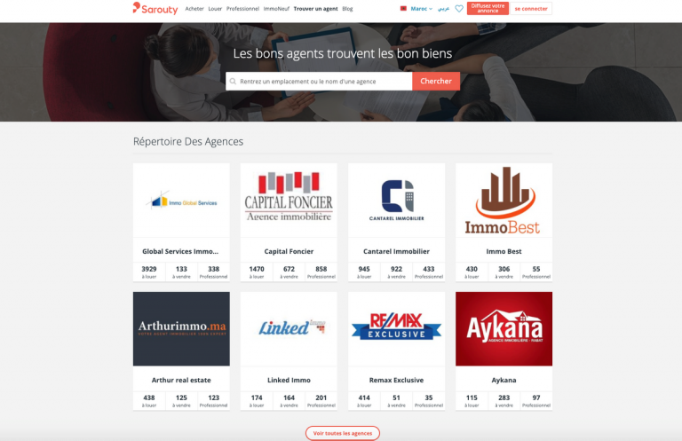 sarouty.ma annuaire agences immobilières
