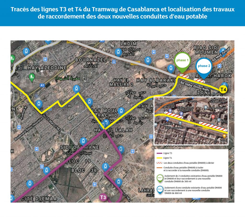 eau potable lydec tram casablanca