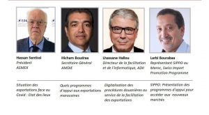 export exportations asmex amdie adii chambre de commerce suisse au Maroc