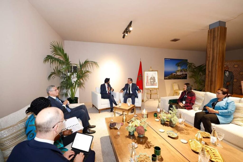 Assemblées annuelles BM/FMI : Akhannouch s'entretient avec le président du Groupe de la BM 1 Akhannouch banque mondiale