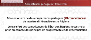 Régionalisation avancée : charte de déconcentration, retard des SRAT, des PDR, de transfert de compétence 5 cour des comptes régionalisation avancée