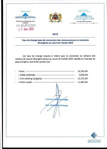 DGI : taux de change 2024 pour les revenus en monnaies étrangères 2 taux de change DGI